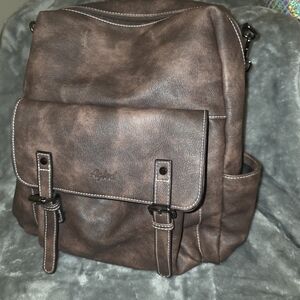Brown Leather Backpack